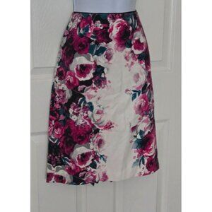 White House Black Market Floral Pencil Skirt Fully Lined multicolor Size 4